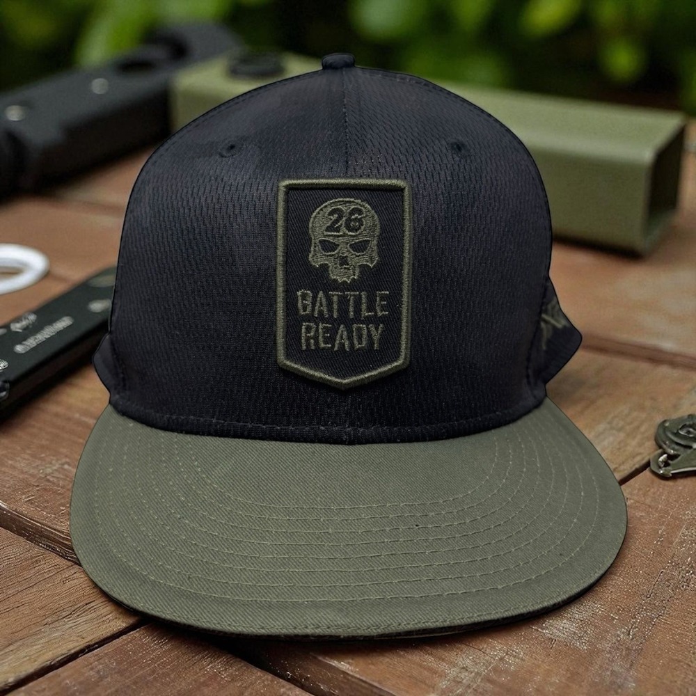 PXG Battle Ready Black Green Skull Golf Hat Cap